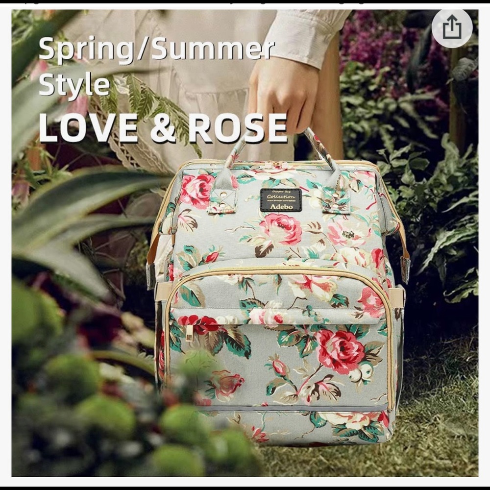 Adebo Diaper Bag Backpack with foldable baby crib